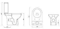 Унитаз-компакт Gural Vit Tria Slim TR04KLZ01-SL&TR02RZV01 с микролифтом