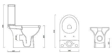 Унитаз-компакт Gural Vit Tria Slim TR04KLZ01-SL&TR02RZV01 с микролифтом