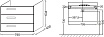 Тумба с раковиной Jacob Delafon Rythmik 80 см, 3 ящика, арлингтонский дуб