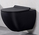 Подвесной унитаз CeramaLux 055 с сиденьем микролифт, черный матовый