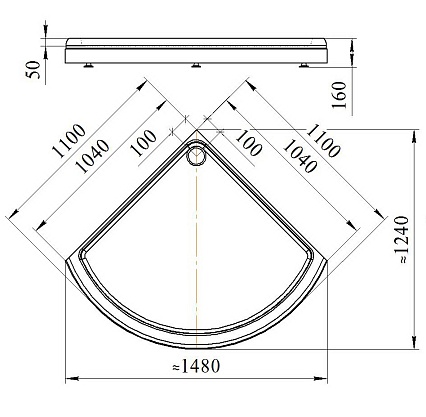 Поддон для душа Радомир 1-11-0-0-0-005 110x110 радиальный