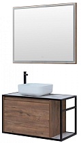 Мебель для ванной Aquanet Nova Lite Loft 90 см со столешницей, чаша слева, дуб рустикальный