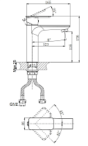 Смеситель для раковины Rush Bruny BR4335-12