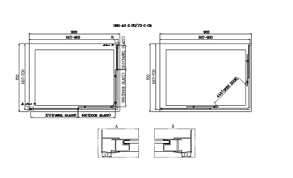 Душевой уголок BelBagno UNO-AH-2-90/70-P-Cr 90x70 рифленый