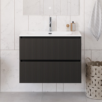 Тумба с раковиной BelBagno Uno 80 см Темно-серый матовый