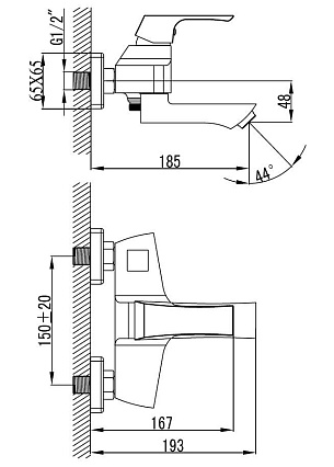 Смеситель для ванны Lemark Unit LM4514C