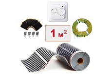 Плёночный электрический тёплый пол ТеплоСофт 1м.кв. с терморегулятором плёнка 1м.кв.
