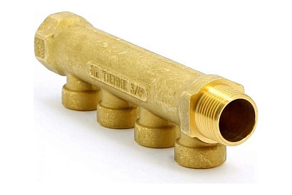 Коллектор Tiemme 4 отвода, 3/4"х1/2"В (латунь) 1910038 / 1934G050404