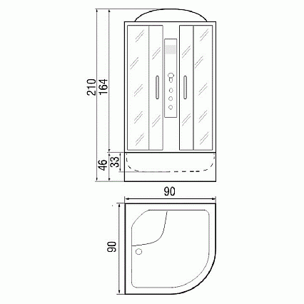 Душевая кабина River Nara 90/43 МТ 90x90 белый, матовое