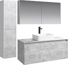 Мебель для ванной Aqwella 5 stars Mobi 120 см бетон светлый, фасад бетон светлый