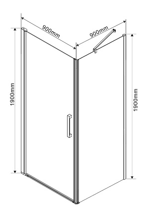 Душевой уголок Vincea Orta VSR-1O9090CLB 90x90 черный, прозрачный