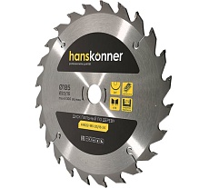 Диск пильный 185х20/16мм, 24Z Hanskonner H9022-185-20/16-24
