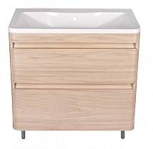 Тумба с раковиной Style Line Атлантика 60 см напольная, ясень перламутр