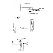 Душевая стойка WasserKRAFT A199.069.103.087.CH Thermo с термостатом, хром