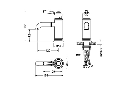 Смеситель для раковины Aquatek Классик AQ1510PG полированное золото