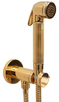 Гигиенический душ Bossini Nikita E37008B.021 золото с прогрессивным смесителем, лейка металлическая