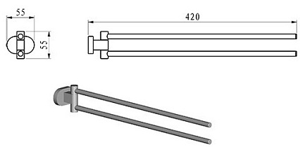 Полотенцедержатель Ravak Chrome CR 340.00 двойной