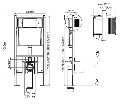 Инсталляция для унитаза Vincea VIS-450 51x100