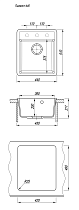 Кухонная мойка Florentina Пьемонт 44 см серый шелк FS, 17.030.B0440.307