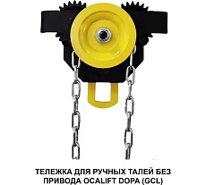 Каретка ручная OCALIFT DOPA 1т 6м тип GCL тележка на двутавр с ручным приводом dr10006