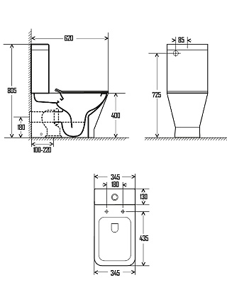 Унитаз-компакт AQUAme AQM1005 / AQM1102 безободковый, с микролифтом