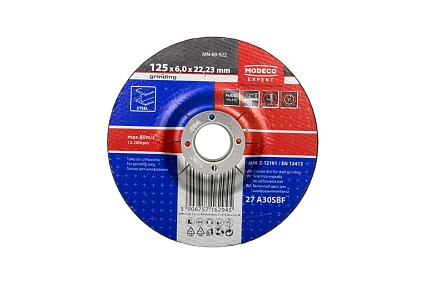 Диск для шлифования металла 125x6x22.23 мм, выпуклый MODECO MN-68-922