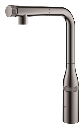 Смеситель для кухни Grohe Essence SmartControl 31615A00 с вытяжным изливом, темный графит глянец