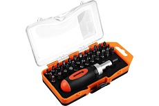 Реверсивная отвертка Ермак с держателем для бит, 37 насадок, АБС пластик, сталь 651-194