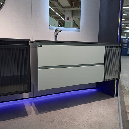 Тумба с раковиной Orans BC-2055-1200L-2GC 120 см серо-зеленый