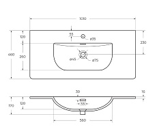 Раковина BelBagno 100 см BB-8099-100