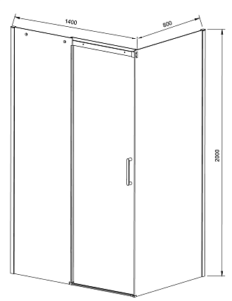 Душевой уголок Vincea Dice VSR-4D8014CLB 140x80 черный, стекло прозрачное