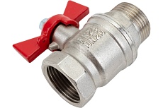 Шаровой кран для воды Valfex OPTIMA латунный 3/4&quot; ВР/НР бабочка, никелированный 11Б27фт1М VF.218.NLB1.034.Bir