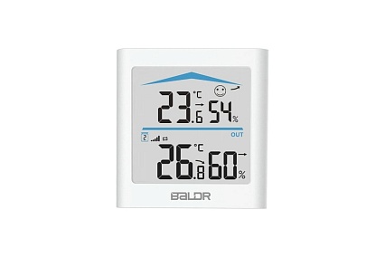 Цифровой термогигрометр с внешним датчиком BALDR B0135T2H2-WHITE