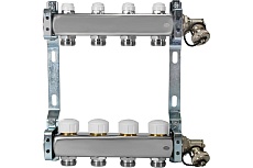 Коллекторная группа из нержавеющей стали ColSys 805R 4 выхода, с отсечными, термостатическими и дренажными клапанами 1805R22504