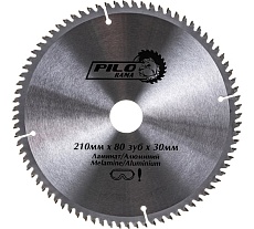 Диск пильный по ламинату и алюминию (210х30 мм; 80TPI) Pilorama 512180
