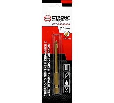 Сверло по стеклу и керамике ТИТАН стс-045 6 мм, шестигранный хвостик, 4 резца Strong стс-04540006