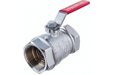 Шаровой кран Giacomini R250D 1 1/4&quot;, внутренняя/внутренняя, ручка-рычаг красный, хромированный R250X006