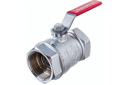 Шаровой кран Giacomini R250D 1 1/4", внутренняя/внутренняя, ручка-рычаг красный, хромированный R250X006