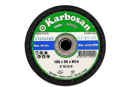Круг шлифовальный (100х50 мм, М14) Karbosan KAR-914200