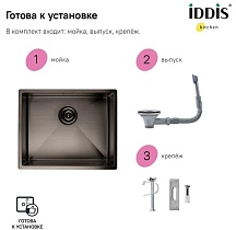 Кухонная мойка Iddis Edifice EDI54G0i77 54 см графит