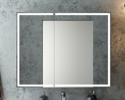 Зеркальный шкаф Континент Mirror Box LED 100x80 с подсветкой, МВК051