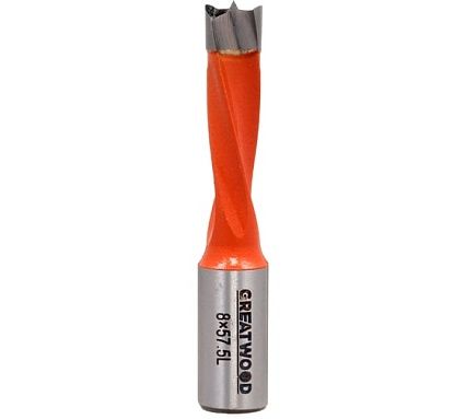 Сверло глухое HW 8x57.5 мм, S10x20 мм, LH Greatwood TL00000216