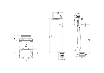 Напольный смеситель Aquatek Бетта AQ1145CR хром