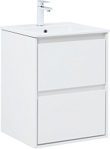 Тумба с раковиной Aquanet Милан 50 см белый глянец