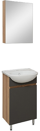 Мебель для ванной Руно Лада 40 см графит/серый дуб