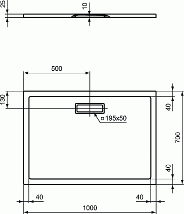 Поддон для душа Ideal Standart Ultra Flat New 100x70, белый матовый