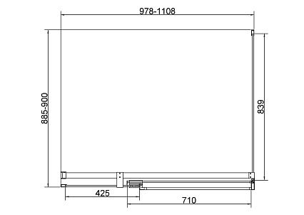 Душевой уголок Vincea Экстенза (Extenza) VSR-4EX101190CLGM 100/110x90 вороненая сталь, прозрачное