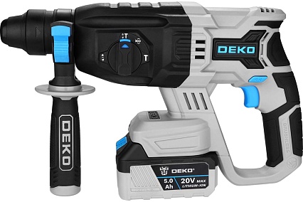 Аккумуляторный перфоратор Deko DKCH20FU-Li в кейсе + оснастка 5 шт., 20 В, 2x5.0Ач 063-4419