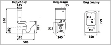 Унитаз CeramaLux NS-2170-18 с сиденьем микролифт, черный