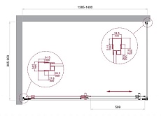 Душевой уголок BelBagno LUCE-AH-1-140/90-C-Cr 140x90 прозрачный, хром